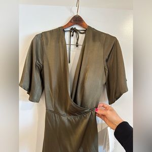 NWT WHIMSY + ROW Lola Wrap Dress in Hunter XS